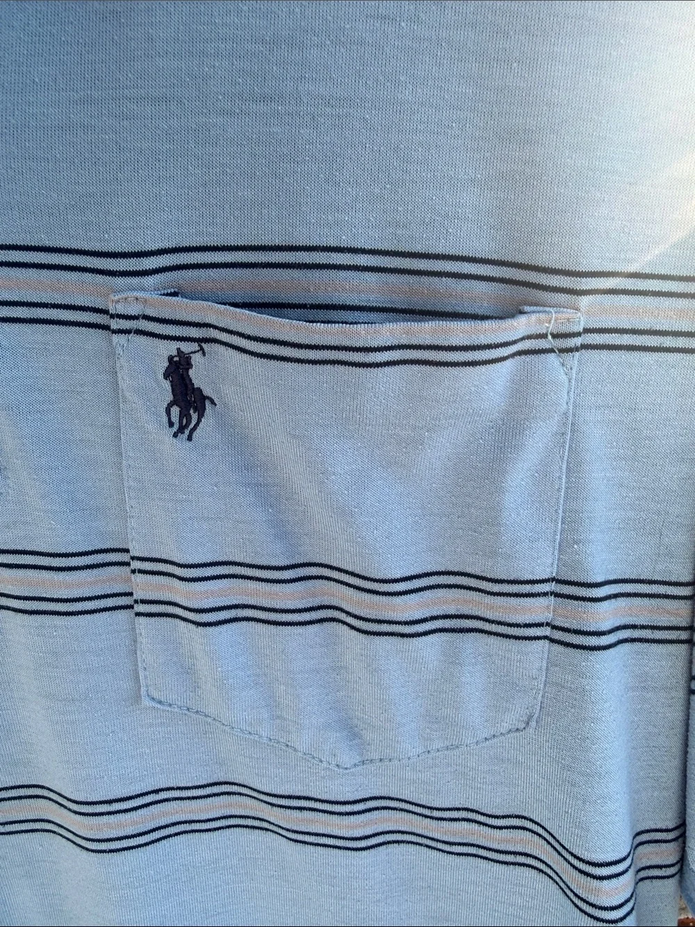 Vintage late 1990’s Ralph Lauren Light Blue Pocket Polo